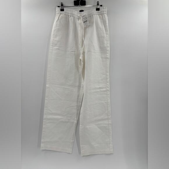 J.Crew Linen-blend slim wide-leg drawstring pant 2 - Picture 4 of 6